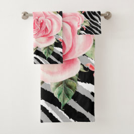 Luxury Tiger Roos Trendy Line Bad Handdoek