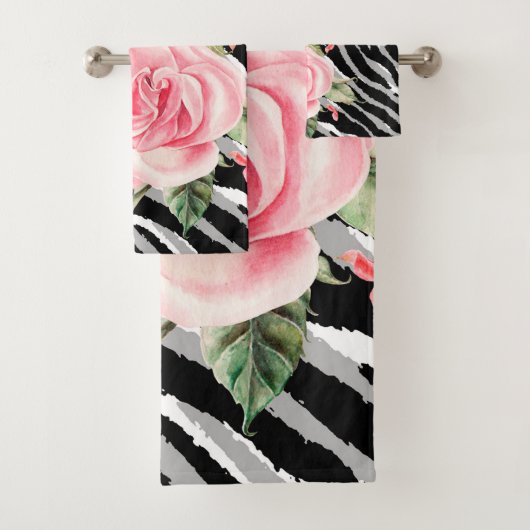 Luxury Tiger Roos Trendy Line Bad Handdoek (Insitu)