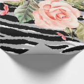 Luxury Tiger Roos Trendy Line Cadeaupapier (Hoek)