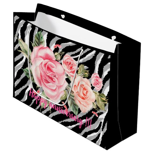 Luxury Tiger Roos Trendy Line Groot Cadeauzakje (Voorkant Gekanteld)