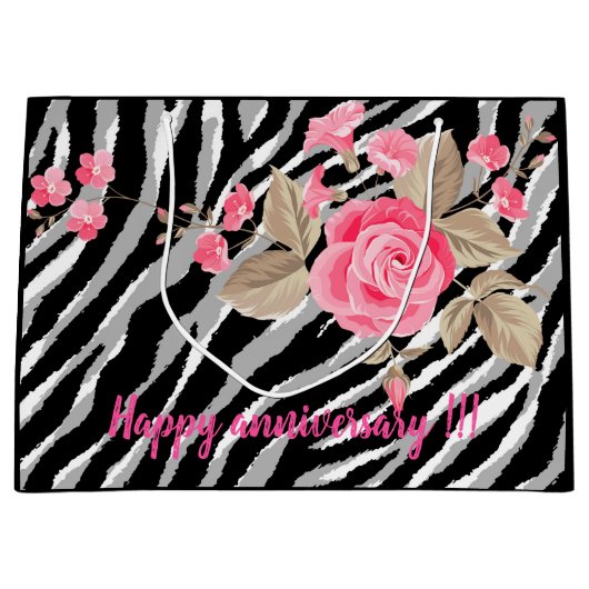 Luxury Tiger Roos Trendy Line Groot Cadeauzakje (Voorkant)