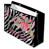 Luxury Tiger Roos Trendy Line Groot Cadeauzakje (Voorkant Gekanteld)