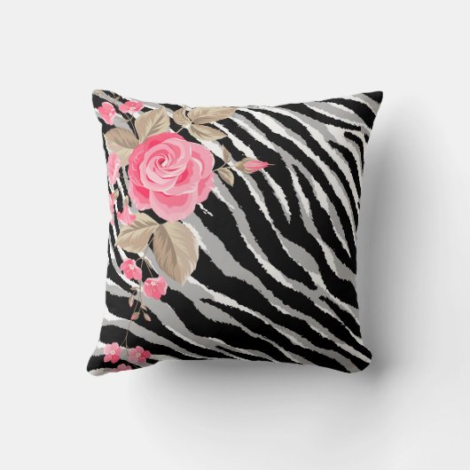 Luxury Tiger Roos Trendy Line Kussen (Achterkant)