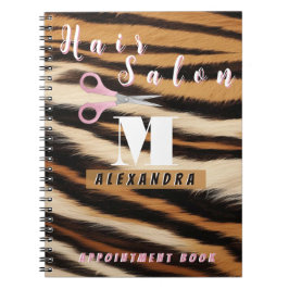 Luxury Tiger Skin Faux Fur Hair Salon Notitieboek