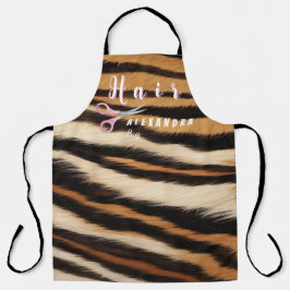 Luxury Tiger Skin Faux Fur Hair Salon Schort