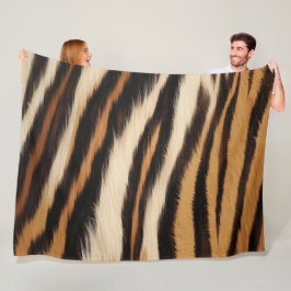 Luxury Tiger Skin Faux Fur Wild Animal Stripe Fleece Deken