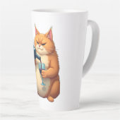 Luxury Tipsy Cat Modern Art Illustration Latte Mok (Rechterhoek)