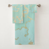 Luxury Trendy Blush Pink Soft Mint Gold Collection Bad Handdoek (Insitu)