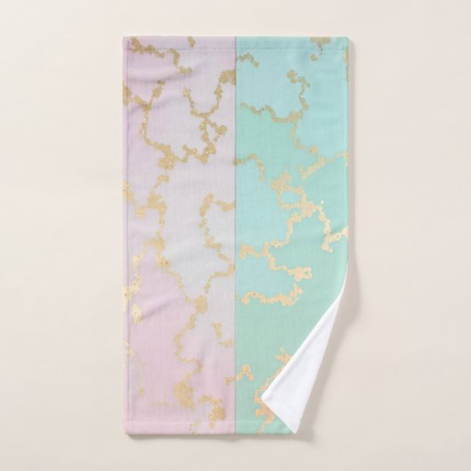 Luxury Trendy Blush Pink Soft Mint Gold Collection Bad Handdoek (Handdoek)