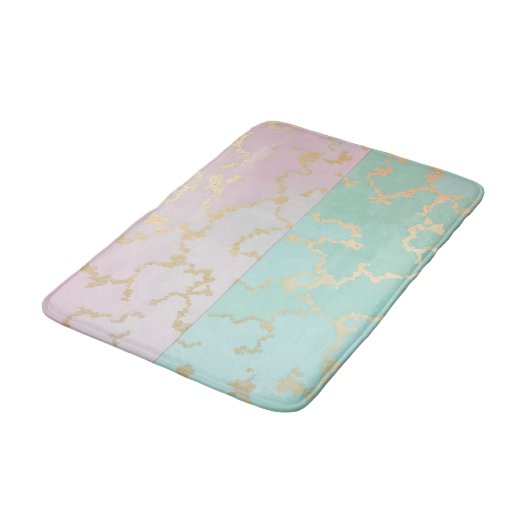 Luxury Trendy Blush Pink Soft Mint Gold Collection Badmat (Gekanteld)