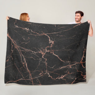 Luxury Trendy Marble Pink Black Fleece Deken