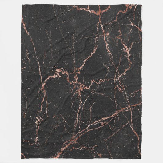 Luxury Trendy Marble Pink Black Fleece Deken (Voorkant)