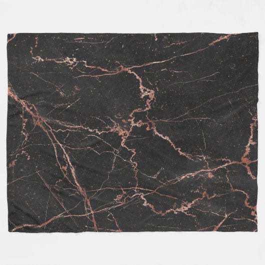 Luxury Trendy Marble Pink Black Fleece Deken (Voorkant (Horizontaal))