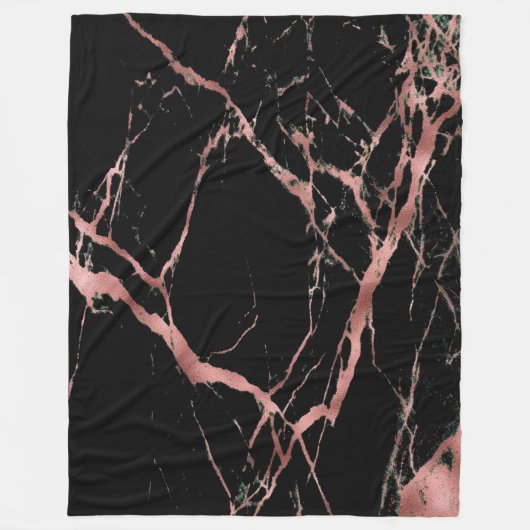 Luxury Trendy Pink Black Marble Fleece Deken (Voorkant)