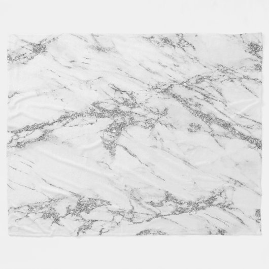 Luxury Trendy Silver Glitter Marble Fleece Deken (Voorkant (Horizontaal))