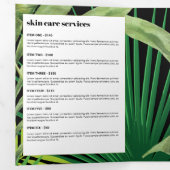 Luxury Tropical Modern Boutique & Salon Black Drieluik Kaart (Binnenzijde eerst)