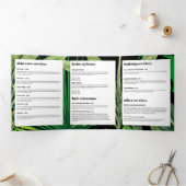 Luxury Tropical Modern Boutique & Salon Black Drieluik Kaart (Binnen)