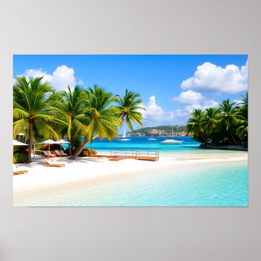 Luxury tropical resort beach poster (Voorkant)