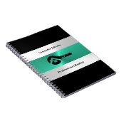 Luxury Turquoise & Black Key Real Estate Notebook Notitieboek (Rechterzijde)