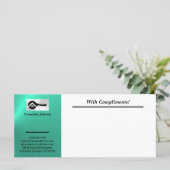 Luxury Turquoise Black Key With Compliments Slip (Staand voorkant)