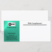 Luxury Turquoise Black Key With Compliments Slip (Voorkant / Achterkant)