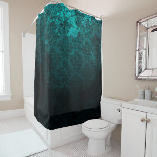 Luxury Turquoise Damask Douchegordijn