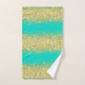 Luxury Turquoise Gold Glitter Bath Towel Set Bad Handdoek (Handdoek)