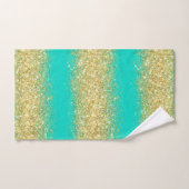 Luxury Turquoise Gold Glitter Bath Towel Set Bad Handdoek (Handdoek)