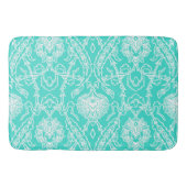 Luxury Turquoise & White Damask Decorative Pattern Badmat (Voorkant)
