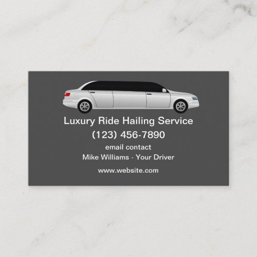 Luxury Uber Ride Hailing Service Driver Visitekaartje (Voorkant)