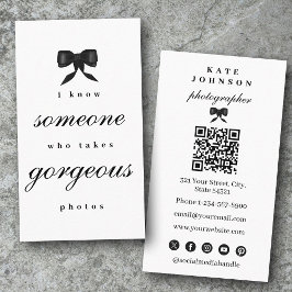 Luxury Unique  Elegant Photographer QR Code Visitekaartje