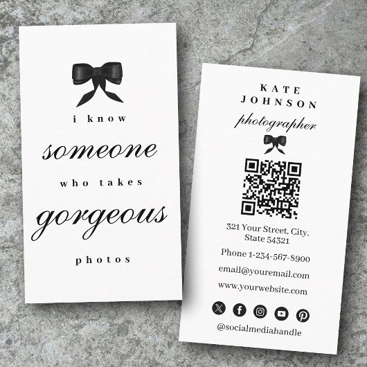 Luxury Unique Elegant Photographer QR Code Visitekaartje