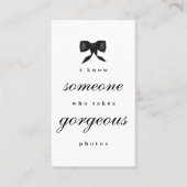 Luxury Unique Elegant Photographer QR Code Visitekaartje (Voorkant)