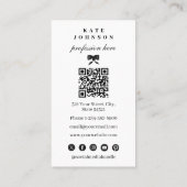 Luxury Unique Elegant QR Code Social Media Visitekaartje (Achterkant)