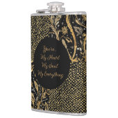 Luxury, Valentine's Day,Black Gold Florals ,Pixel  Heupfles (Links)