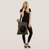 Luxury, Valentine's Day,Black Gold Florals ,Pixel Tote Bag (Op model)