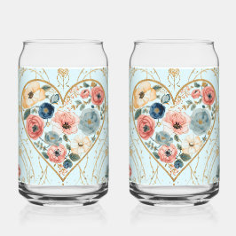 Luxury, Valentine's Day, Flowers of My Heart Blikvorm Glas