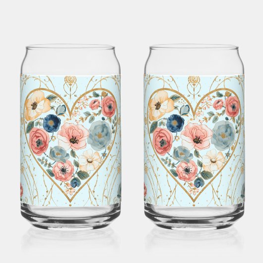 Luxury, Valentine's Day, Flowers of My Heart Blikvorm Glas (Voorkant)
