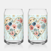 Luxury, Valentine's Day, Flowers of My Heart Blikvorm Glas (Achterkant)