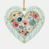 Luxury, Valentine's Day, Flowers of My Heart Keramisch Ornament (Achterkant)