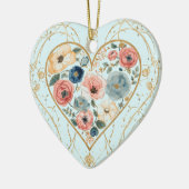 Luxury, Valentine's Day, Flowers of My Heart Keramisch Ornament (Links)