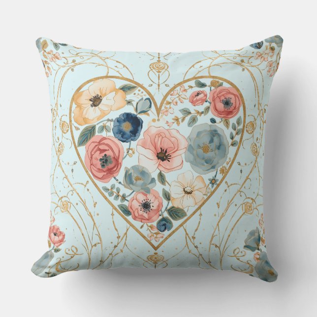 Luxury, Valentine's Day, Flowers of My Heart Kussen (Voorkant)