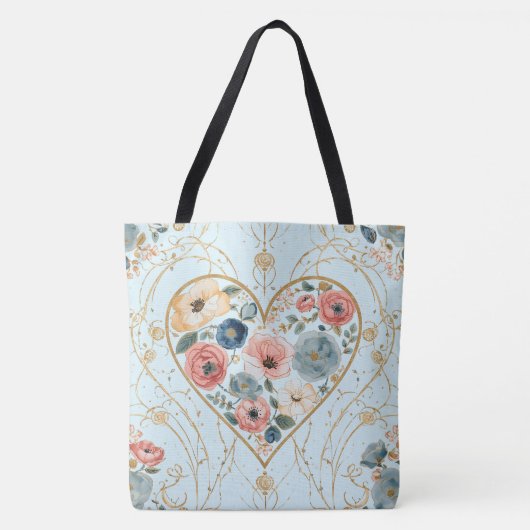 Luxury, Valentine's Day, Flowers of My Heart Tote Bag (Voorkant)