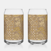 Luxury,Valentine's Day,Gold Flowers,Pixels Pattern Blikvorm Glas (Links)