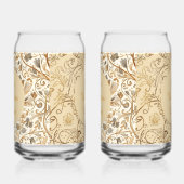 Luxury,Valentine's Day,Lovely Gold Flowers Pattern Blikvorm Glas (Rechts)