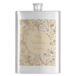 Luxury,Valentine's Day,Lovely Gold Flowers Pattern Flacon