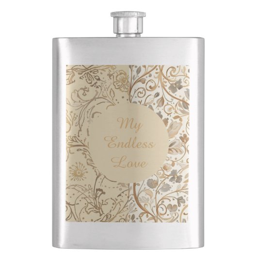 Luxury,Valentine's Day,Lovely Gold Flowers Pattern Flacon (Voorkant)