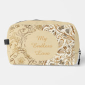 Luxury,Valentine's Day,Lovely Gold Flowers Pattern Toilettasje (Voorkant)