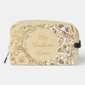 Luxury,Valentine's Day,Lovely Gold Flowers Pattern Toilettasje (Achterkant)