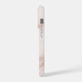 Luxury Vanilla Quartz Marble with Rose-Taupe Veins iPhone Hoesje (Linkerkant)